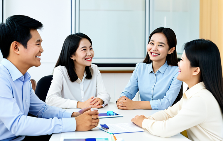 브랜드의 소비자 이해를 위한 연구 방법 - **Prompt:** A friendly moderator leading a focus group of 6-10 Vietnamese people in a brightly lit m...