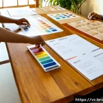 Home 23 브랜드 아이덴티티 만들기 위한 필수 요소 - Photorealistic creative strategy workshop in a sunlit Ho Chi Minh City design studio, diverse Vietna...